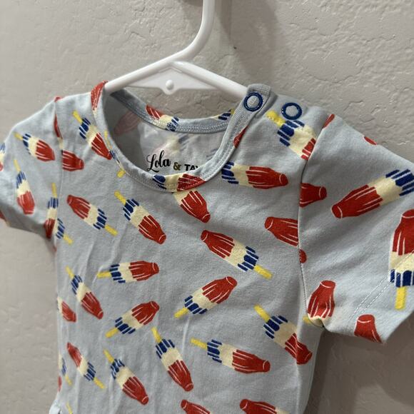 Lola & Taylor Bomb Pop Skirted Onesie Romper - Picture 2 of 7